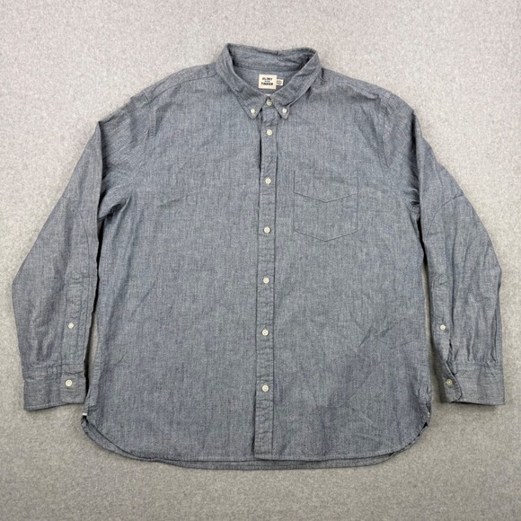 flint and tinder Other - Flint and Tinder Shirt Mens 3XL Blue Selvedge Chambray Slim Fit Long Sleeve